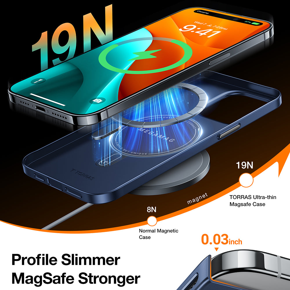 Futrola MagSafe za Apple iPhone 15 Pro Max, Torras, OriginFit, Tamnoplava