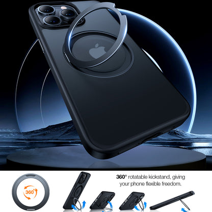 Husa MagSafe za Apple iPhone 15 Pro Max, Torras, Ostand Pro, Crna