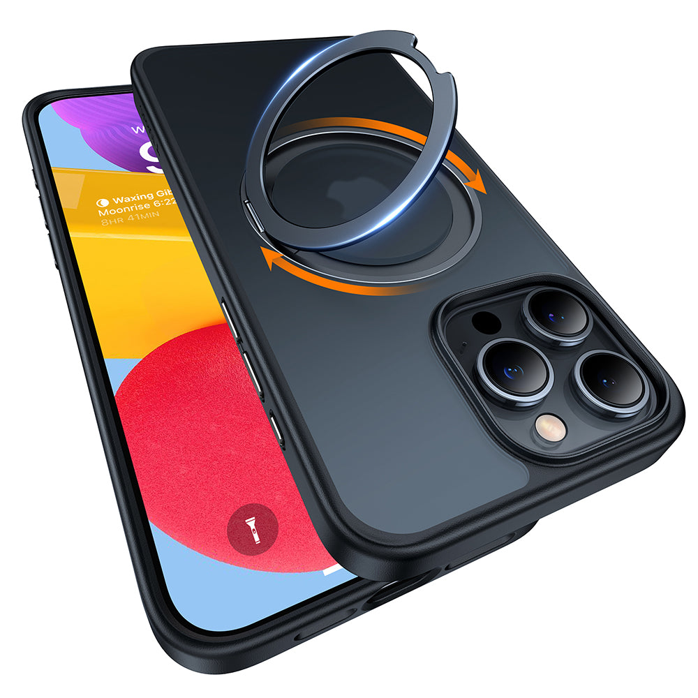 Husa MagSafe za Apple iPhone 15 Pro Max, Torras, Ostand Pro, Crna