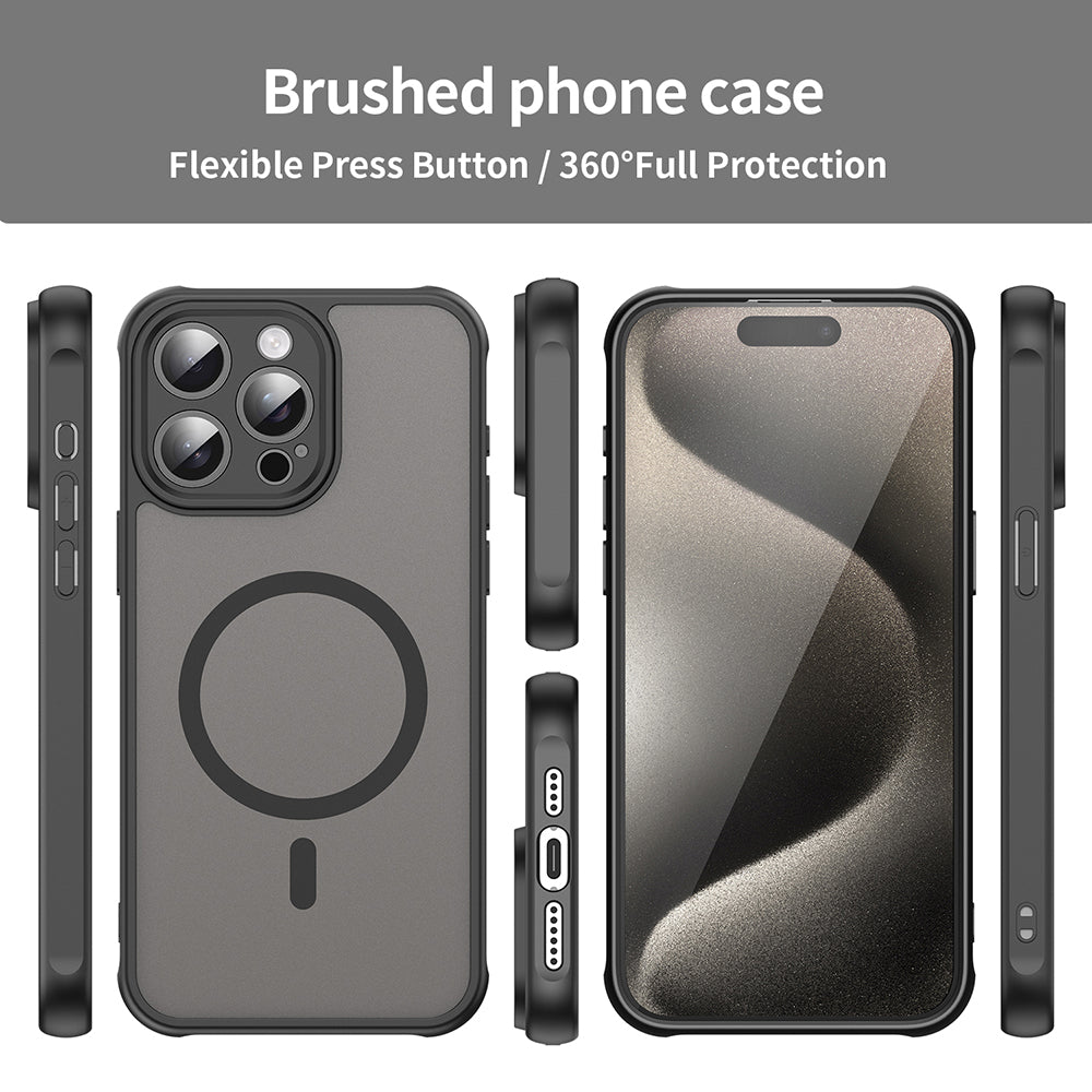 MagSafe futrola za Apple iPhone 15 Pro, Techsuit, HaloFrost II, Crna