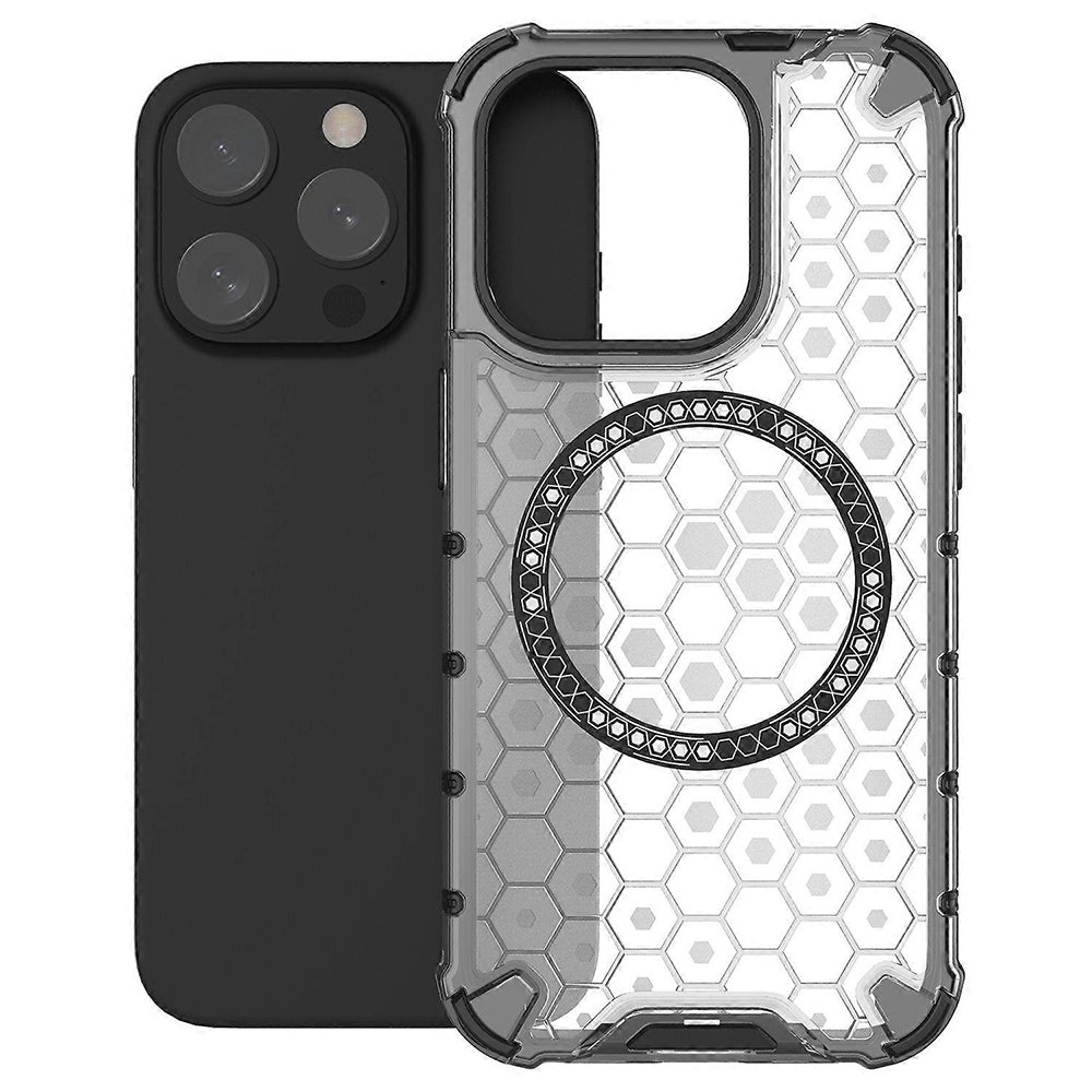 MagSafe futrola za Apple iPhone 15 Pro, Techsuit, HoneyComb Shield, Bela