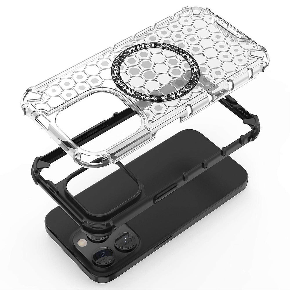 MagSafe futrola za Apple iPhone 15 Pro, Techsuit, HoneyComb Shield, Crna