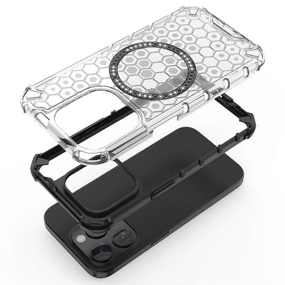MagSafe futrola za Apple iPhone 15 Pro, Techsuit, HoneyComb Shield, Crna