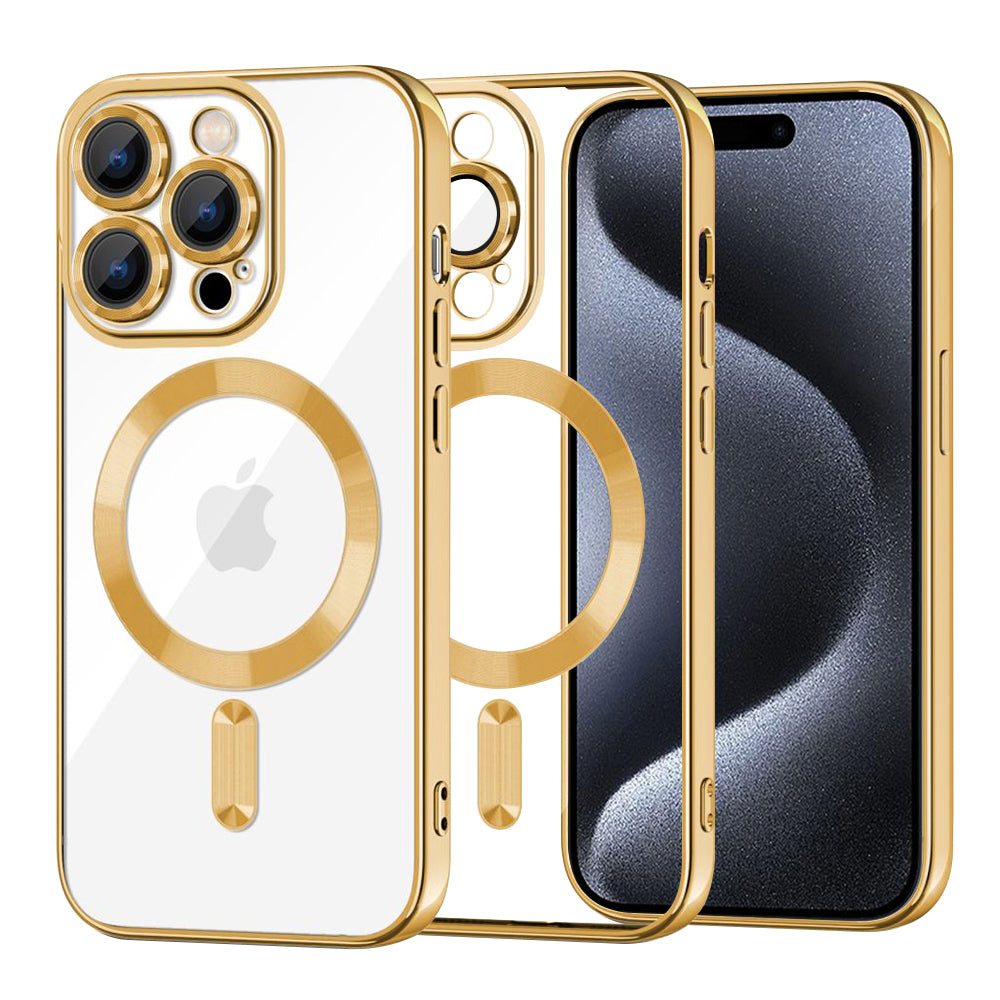 MagSafe futrola za Apple iPhone 15 Pro, Techsuit, Luxury Crystal, Zlatna
