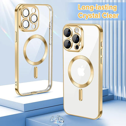 MagSafe futrola za Apple iPhone 15 Pro, Techsuit, Luxury Crystal, Zlatna