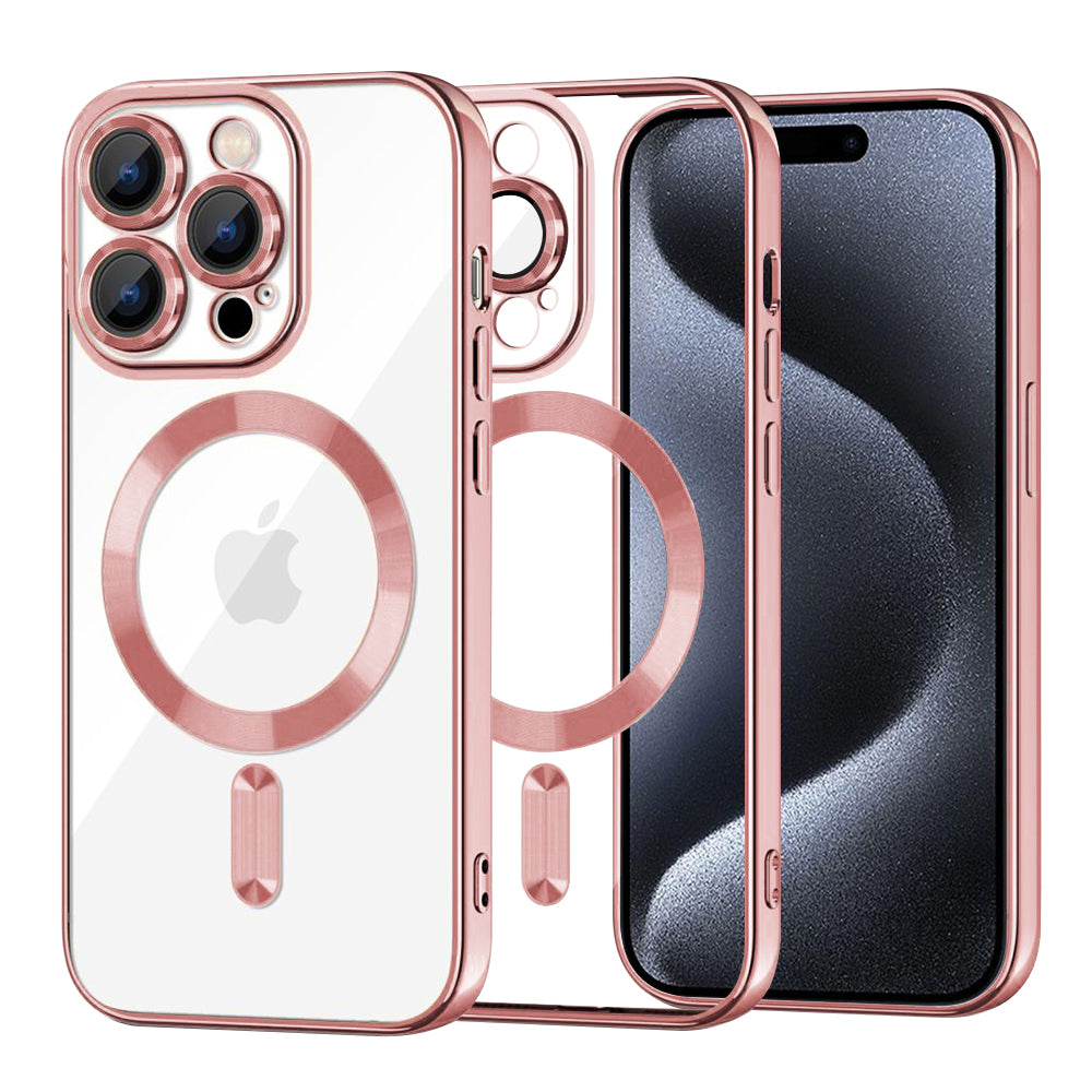 MagSafe futrola za Apple iPhone 15 Pro, Techsuit, Luxury Crystal, Roze