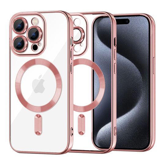 MagSafe futrola za Apple iPhone 15 Pro, Techsuit, Luxury Crystal, Roze