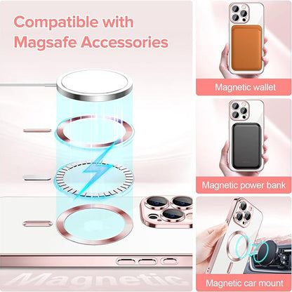 MagSafe futrola za Apple iPhone 15 Pro, Techsuit, Luxury Crystal, Roze