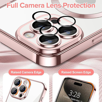 MagSafe futrola za Apple iPhone 15 Pro, Techsuit, Luxury Crystal, Roze