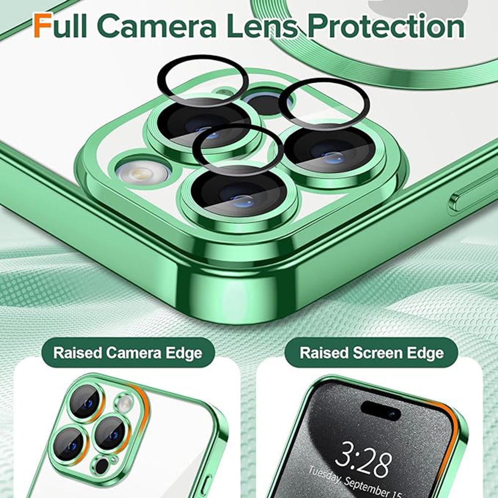 MagSafe futrola za Apple iPhone 15 Pro, Techsuit, Luxury Crystal, Svetlo Zelena