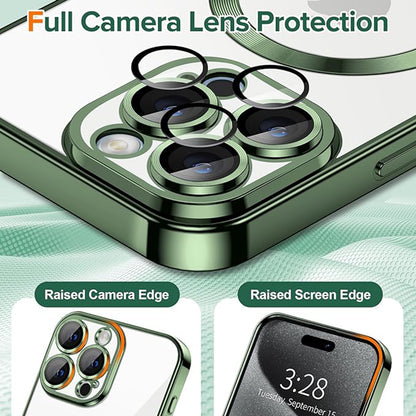 MagSafe futrola za Apple iPhone 15 Pro, Techsuit, Luxury Crystal, Tamno Zelena