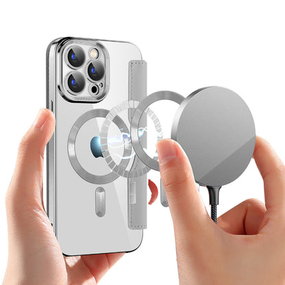 MagSafe futrola za Apple iPhone 15 Pro, Techsuit, SmartMag Book, Siva
