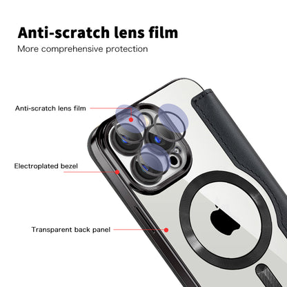 MagSafe futrola za Apple iPhone 15 Pro, Techsuit, SmartMag Book, Crna