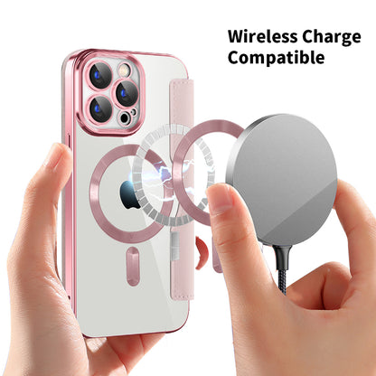 MagSafe futrola za Apple iPhone 15 Pro, Techsuit, SmartMag Book, Roze