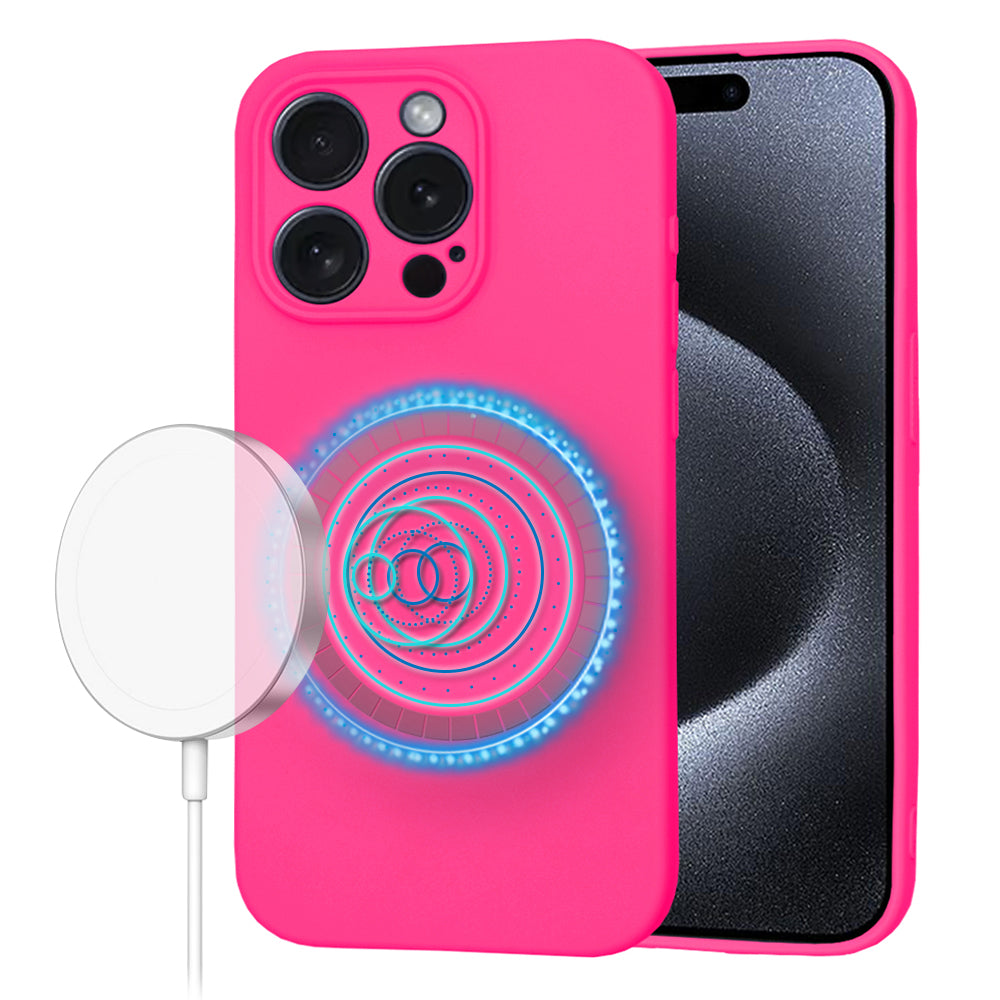 MagSafe futrola za Apple iPhone 15 Pro, Techsuit, SoftFlex, Tamno Roze