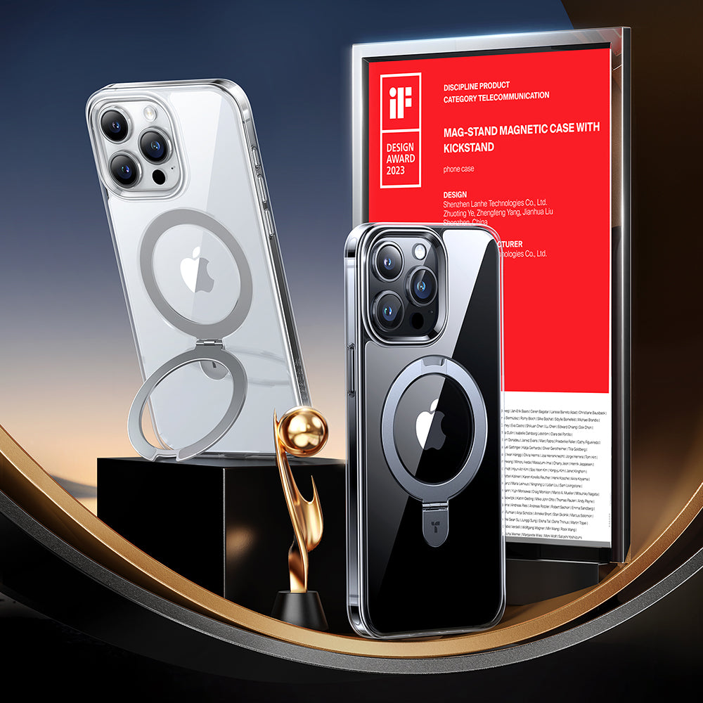 Husa MagSafe za Apple iPhone 15 Pro, Torras, Ostand, Transparentna