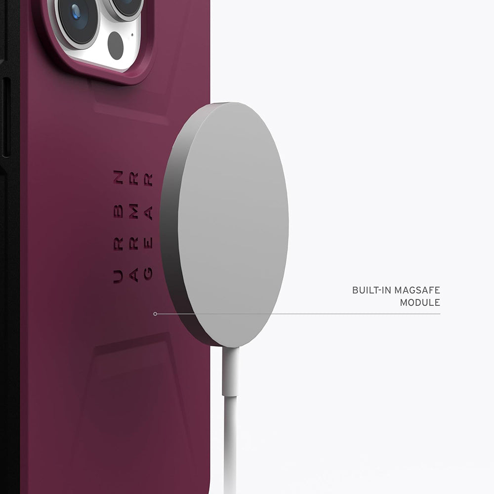 MagSafe futrola za Apple iPhone 15 Pro, Urban Armor Gear, Civilian, Bordo