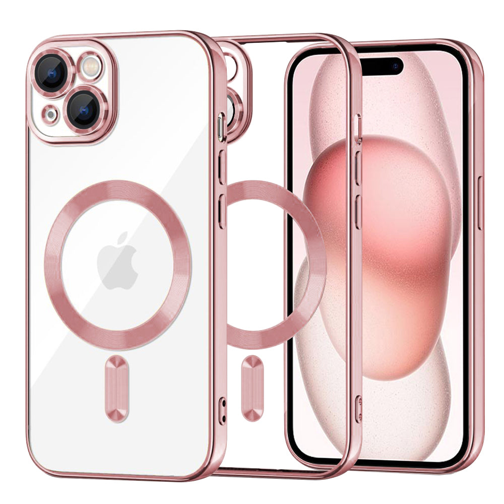 MagSafe futrola za Apple iPhone 15, Techsuit, Luxury Crystal, Roze