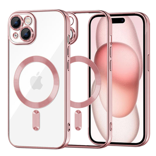 MagSafe futrola za Apple iPhone 15, Techsuit, Luxury Crystal, Roze