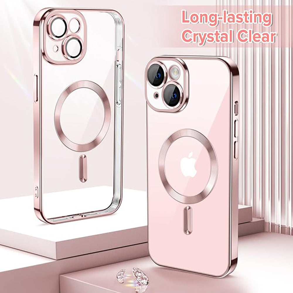 MagSafe futrola za Apple iPhone 15, Techsuit, Luxury Crystal, Roze