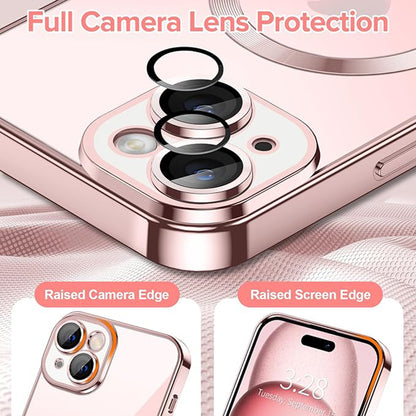 MagSafe futrola za Apple iPhone 15, Techsuit, Luxury Crystal, Roze