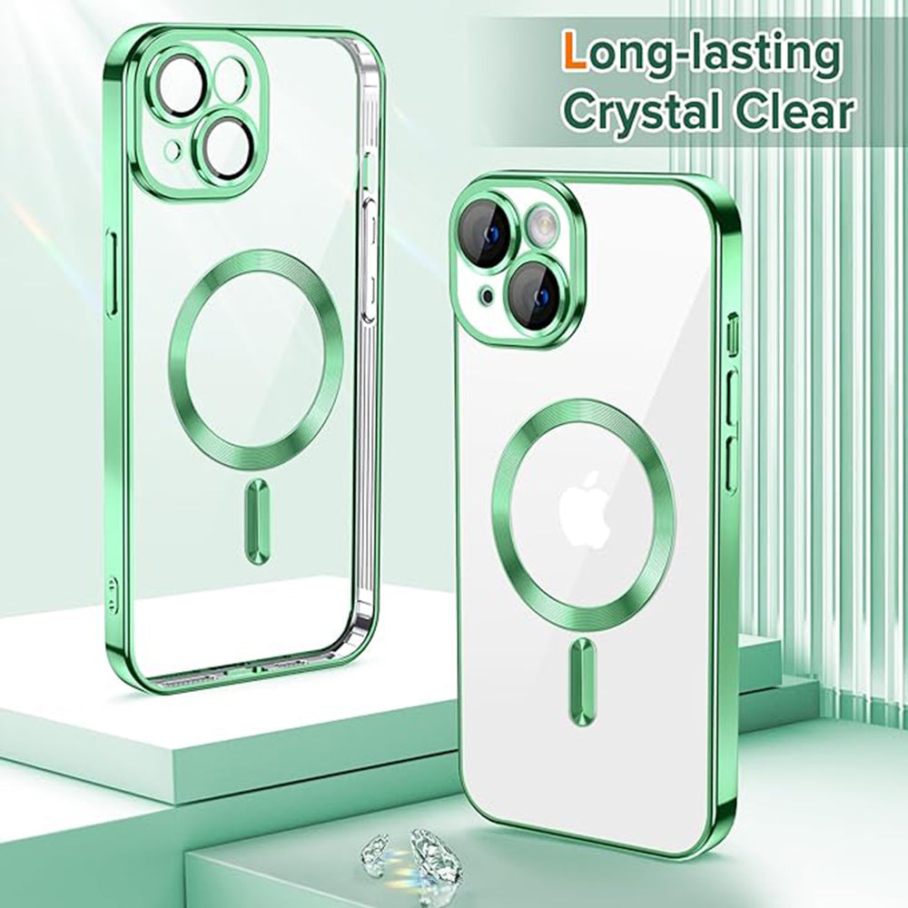MagSafe futrola za Apple iPhone 15, Techsuit, Luxury Crystal, Svetlo Zelena