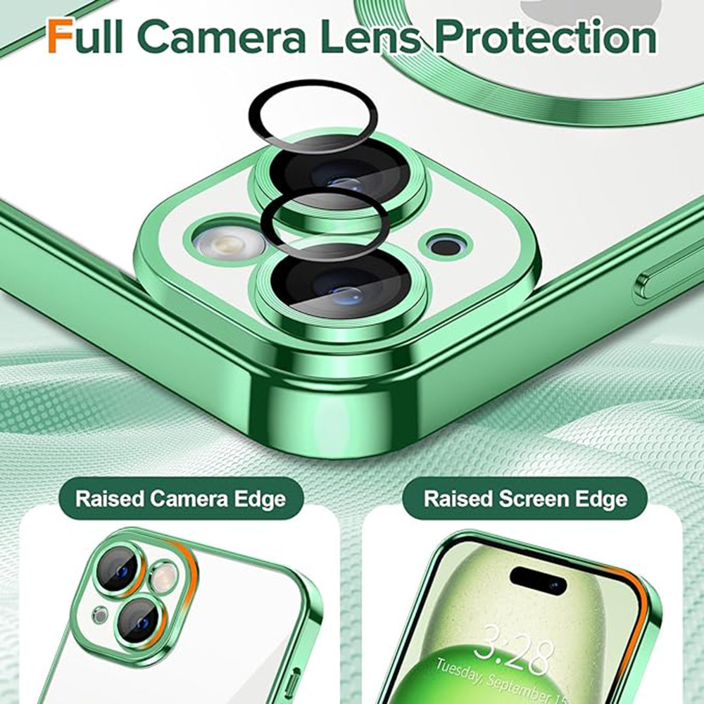 MagSafe futrola za Apple iPhone 15, Techsuit, Luxury Crystal, Svetlo Zelena