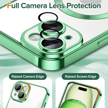 MagSafe futrola za Apple iPhone 15, Techsuit, Luxury Crystal, Svetlo Zelena