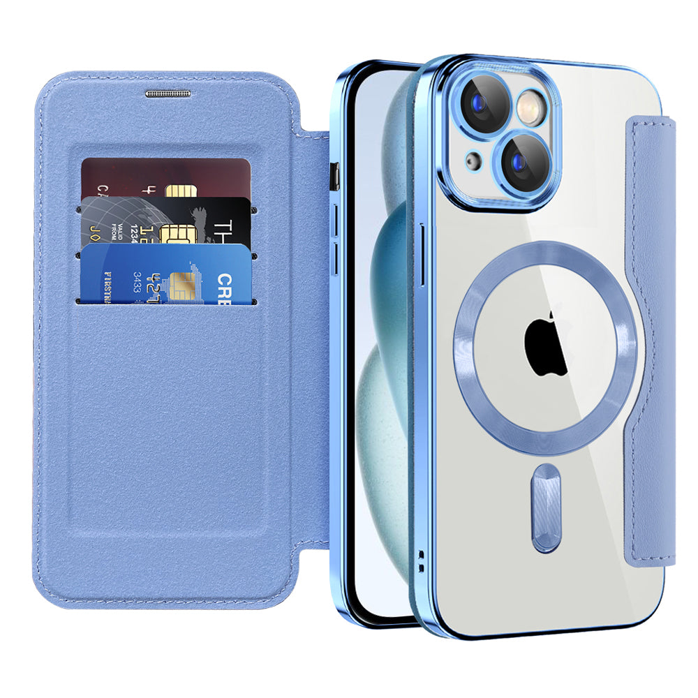MagSafe futrola za Apple iPhone 15, Techsuit, SmartMag Book, Plava
