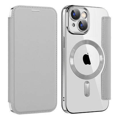 MagSafe futrola za Apple iPhone 15, Techsuit, SmartMag Book, Siva
