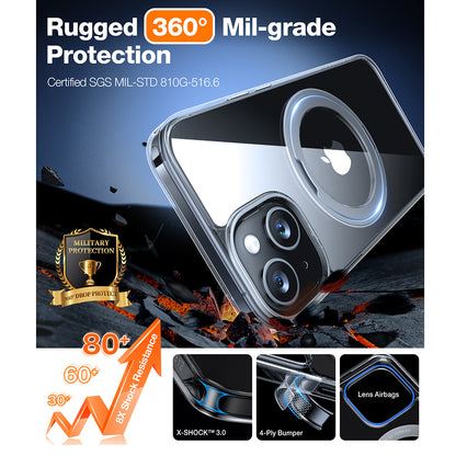 Husa MagSafe za Apple iPhone 15, Torras, Ostand Pro, Transparenta