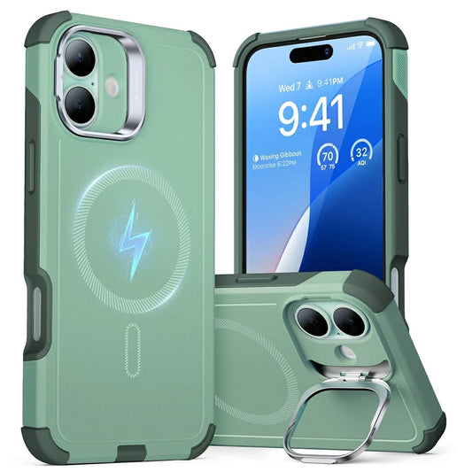 Futrola MagSafe za Apple iPhone 16, ESR, Cyber Armor Kickstand, Zelena