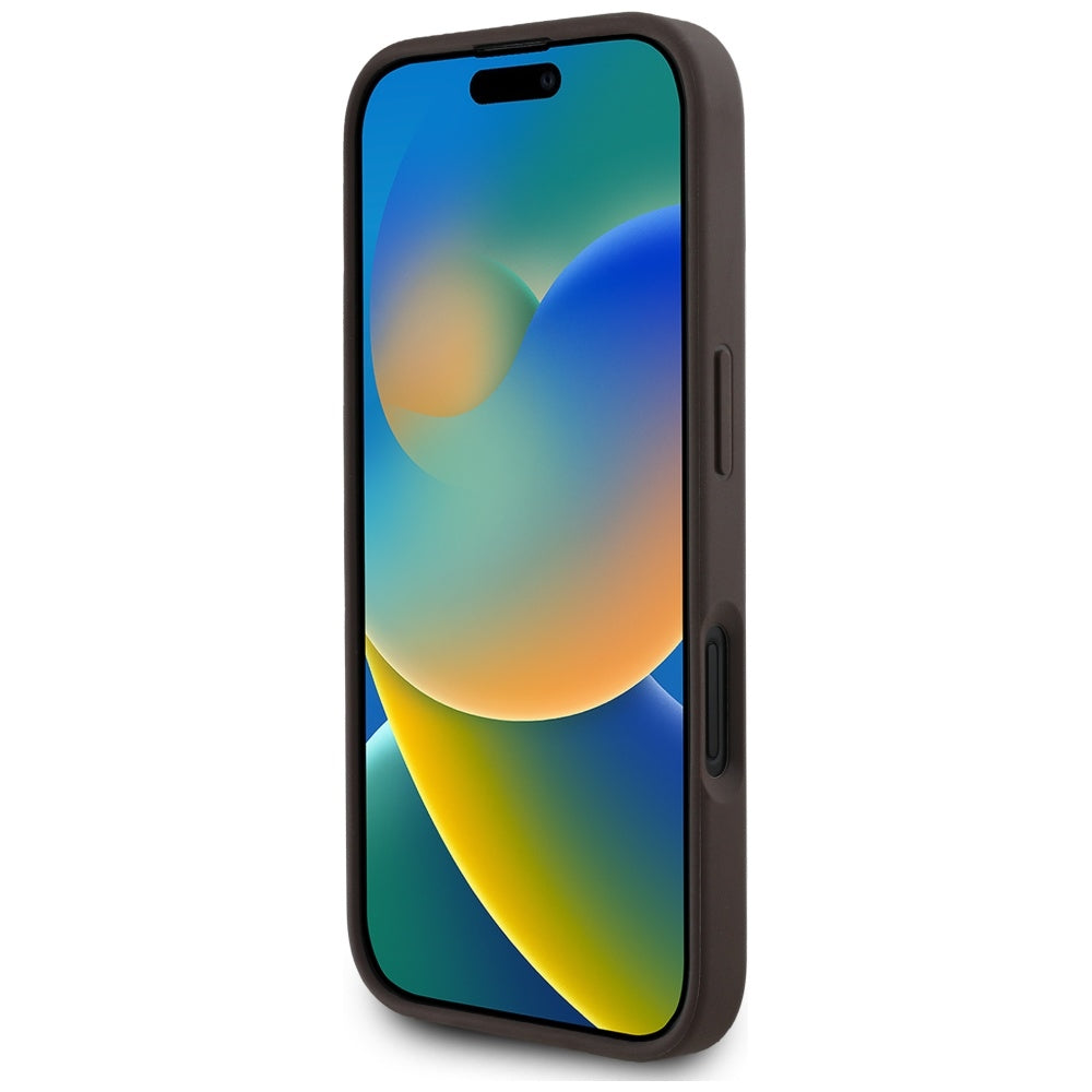 Futrola MagSafe za Apple iPhone 16, Guess, 4G Circle Classic Logo, Braon