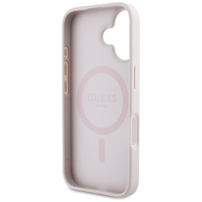 Futrola MagSafe za Apple iPhone 16, Guess, 4G Circle Classic Logo, Roze