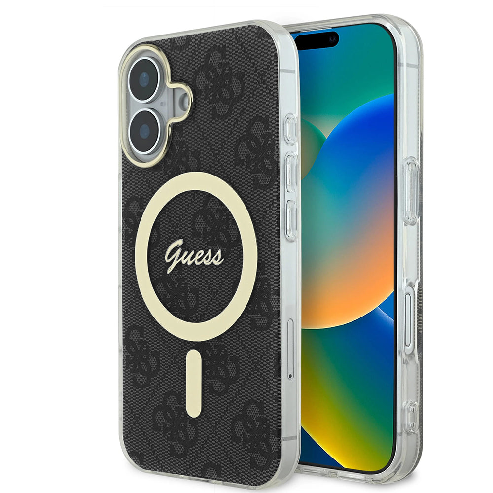 Futrola MagSafe za Apple iPhone 16, Guess, IML 4G, Crna