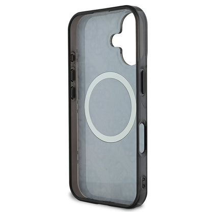 Futrola MagSafe za Apple iPhone 16, Guess, IML 4G Peony, Crna GUHMP16SH4PYEEK