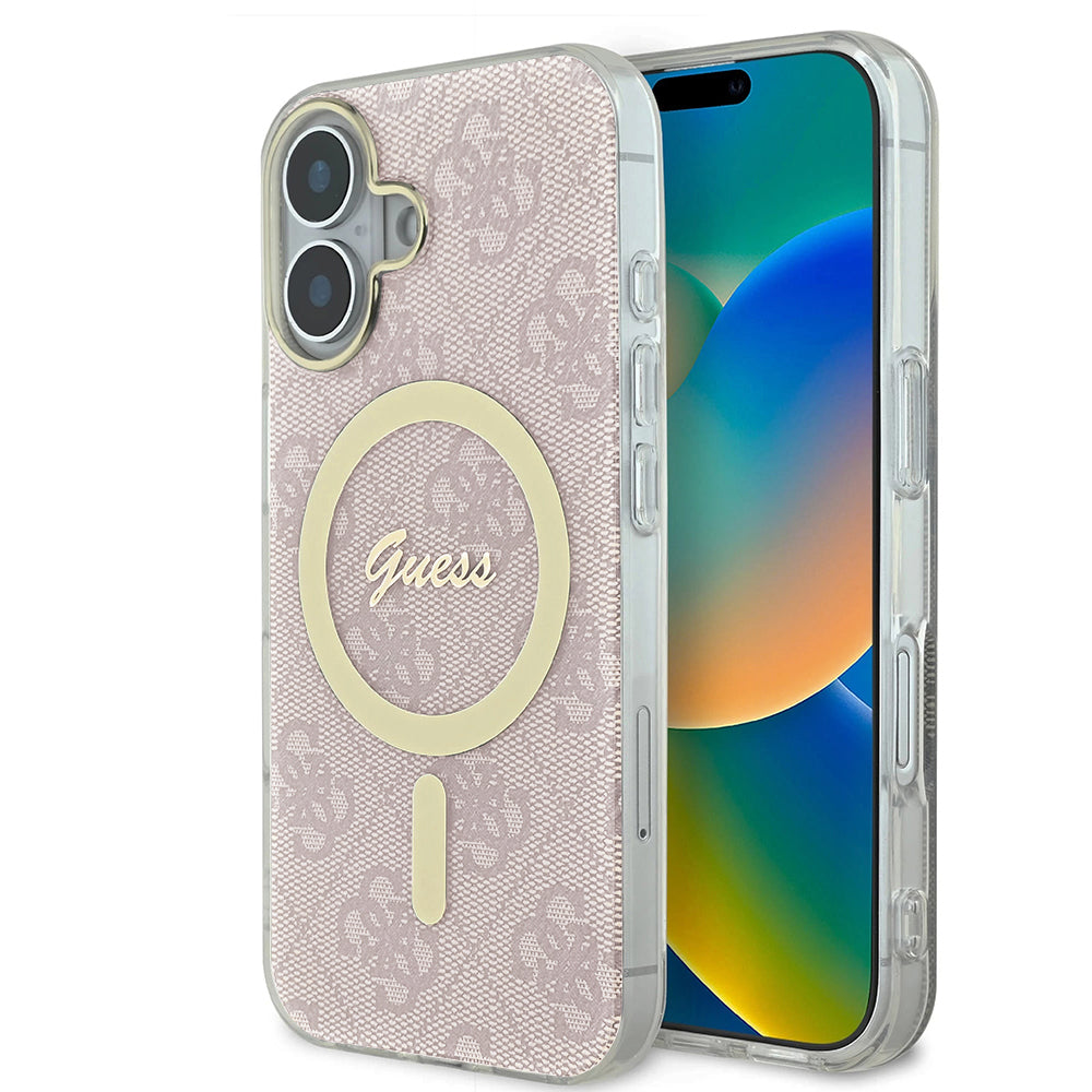 Futrola MagSafe za Apple iPhone 16, Guess, IML 4G, Roze