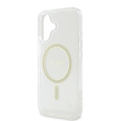 Futrola MagSafe za Apple iPhone 16, Guess, IML Glitter Circle, Transparentna
