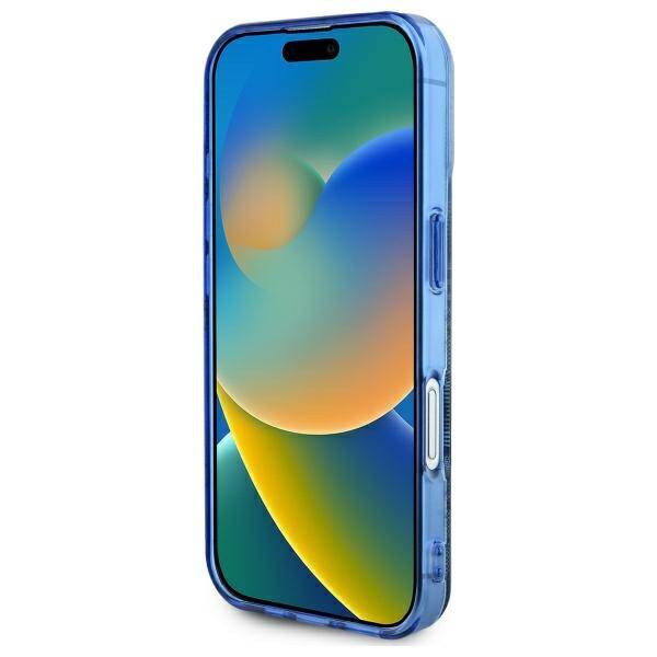 Futrola MagSafe za Apple iPhone 16, Guess, IML Peony On 4G Background, Plava