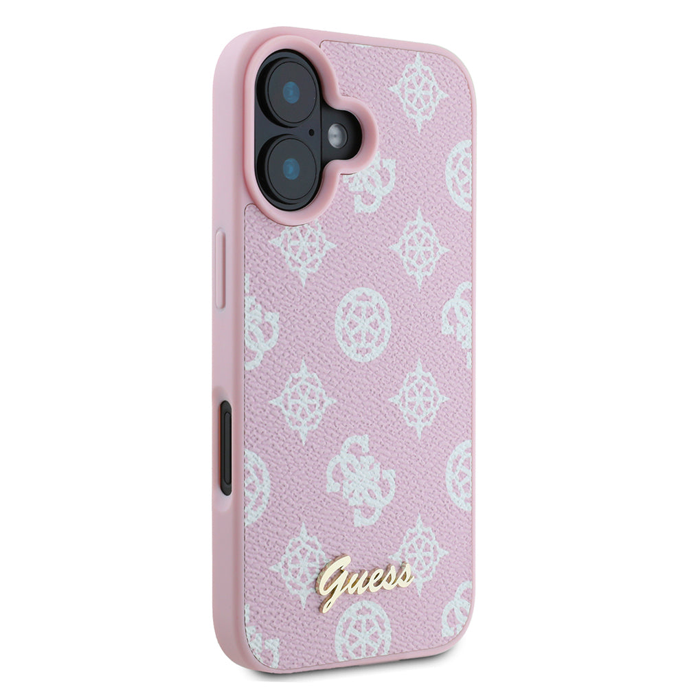MagSafe futrola za Apple iPhone 16, Guess, Peony Script, Roze