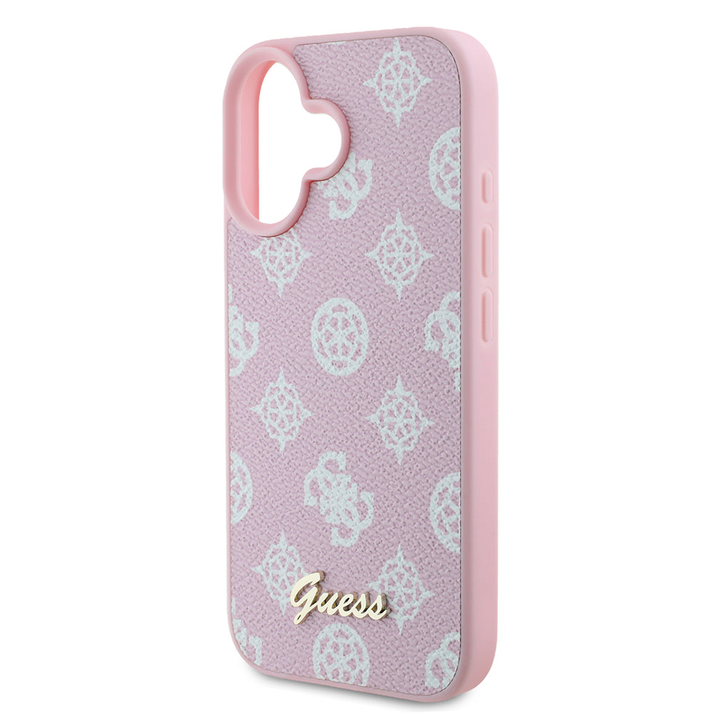 MagSafe futrola za Apple iPhone 16, Guess, Peony Script, Roze