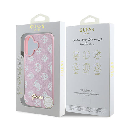 MagSafe futrola za Apple iPhone 16, Guess, Peony Script, Roze