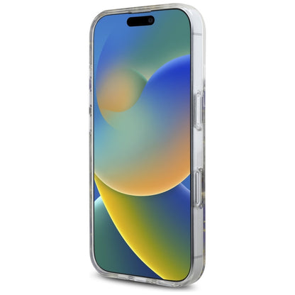 Husa MagSafe za Apple iPhone 16, Guess, Resin Flowers and Glitter, Ljubičasta