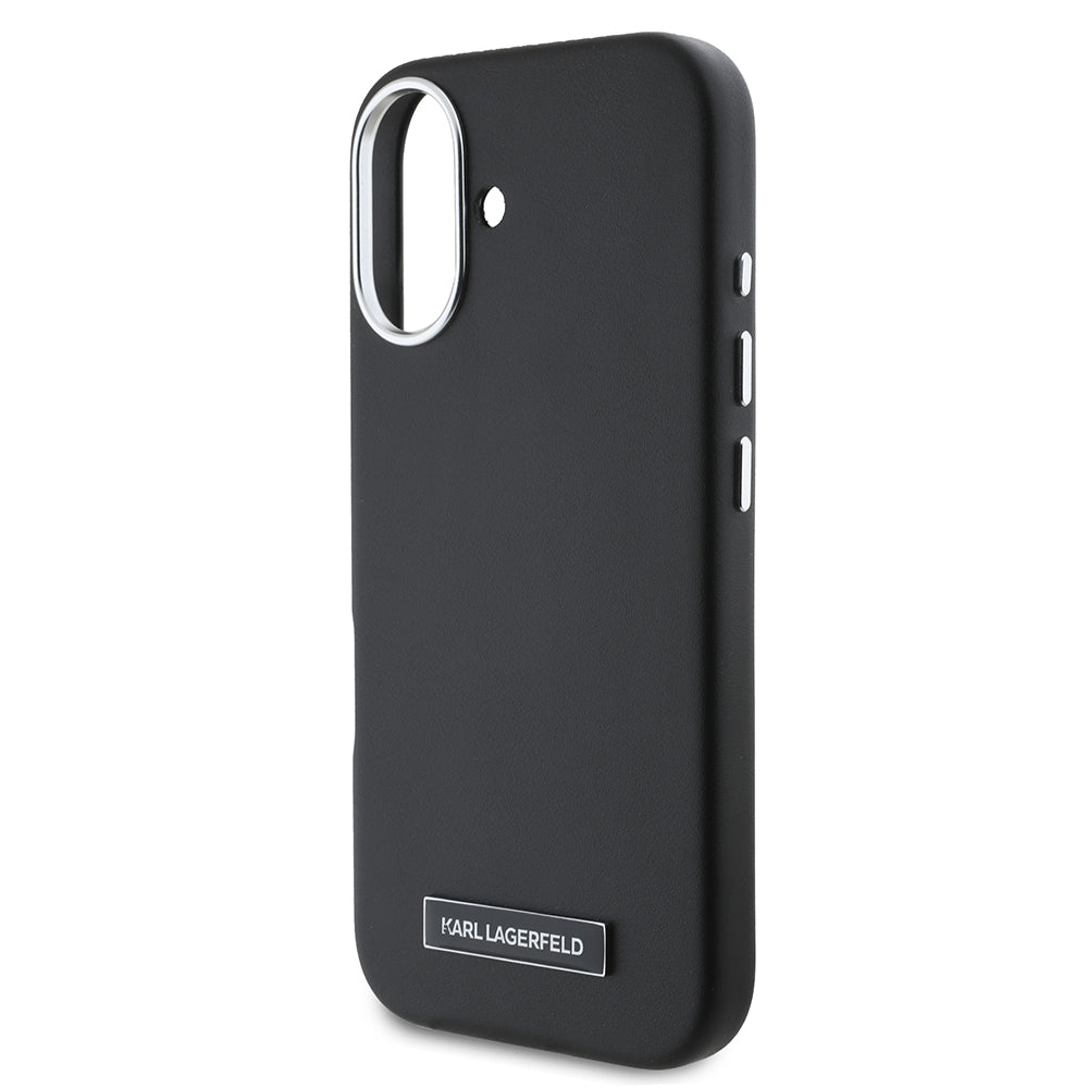 Futrola MagSafe za Apple iPhone 16, Karl Lagerfeld, FW Metal Plate, Crna