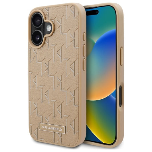 Futrola MagSafe za Apple iPhone 16, Karl Lagerfeld, Hot Stamp, Bež