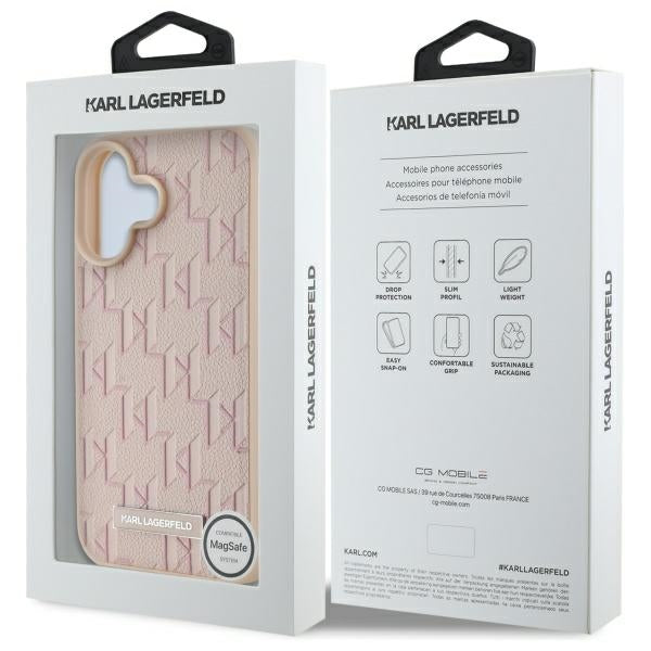 Futrola MagSafe za Apple iPhone 16, Karl Lagerfeld, Hot Stamp, Roze