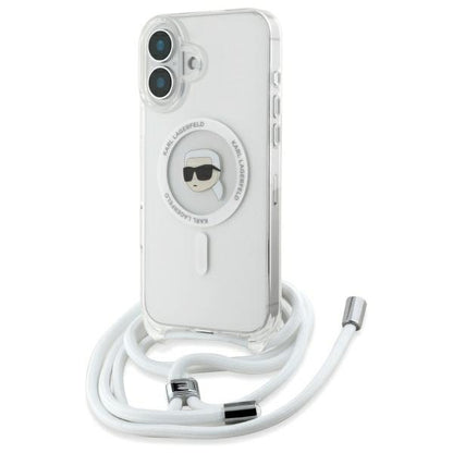 Futrola MagSafe za Apple iPhone 16, Karl Lagerfeld, IML Crossbody Karl's Head, Transparentna