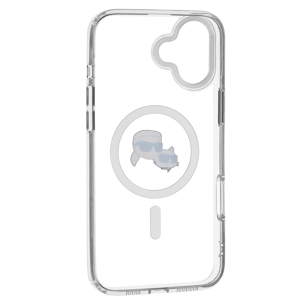 Futrola MagSafe za Apple iPhone 16, Karl Lagerfeld, IML Metal Karl & Choupette's Heads, Bela