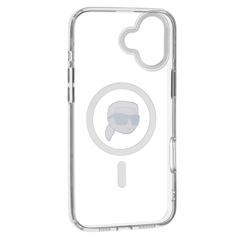 Futrola MagSafe za Apple iPhone 16, Karl Lagerfeld, IML Metal Karl's Head, Bela