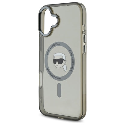 Futrola MagSafe za Apple iPhone 16, Karl Lagerfeld, IML Metal Karl's Head, Crna